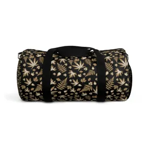 Black Cannabis Leaf Duffel Bag