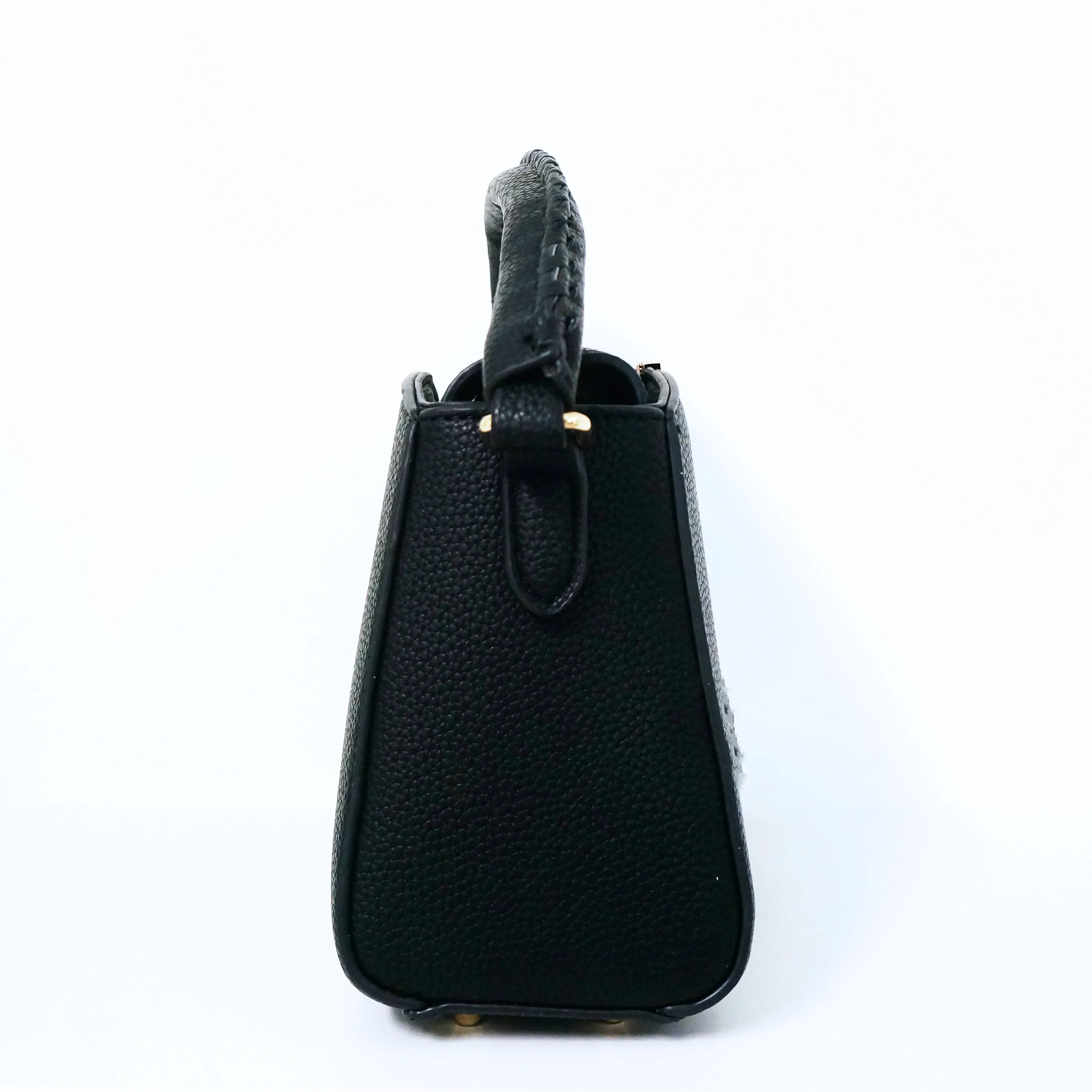 Black V- Accent Satchel Bag | ALPHONSINA
