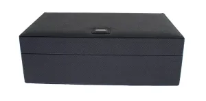 Blue Dauphine Leather Watch Jewelry Sunglasses Case