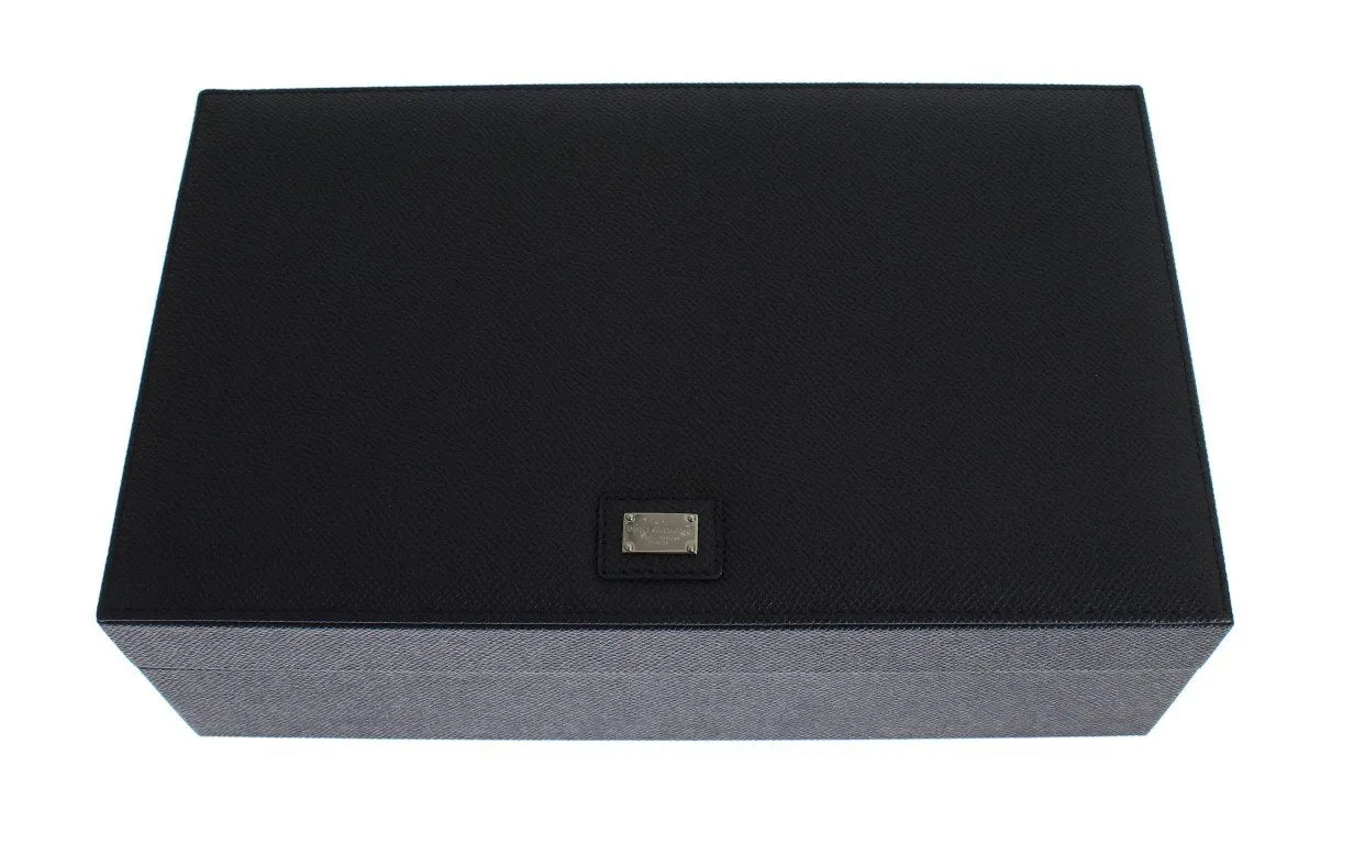 Blue Dauphine Leather Watch Jewelry Sunglasses Case