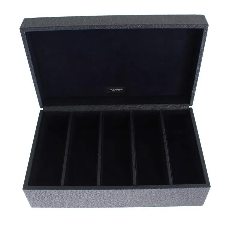 Blue Dauphine Leather Watch Jewelry Sunglasses Case