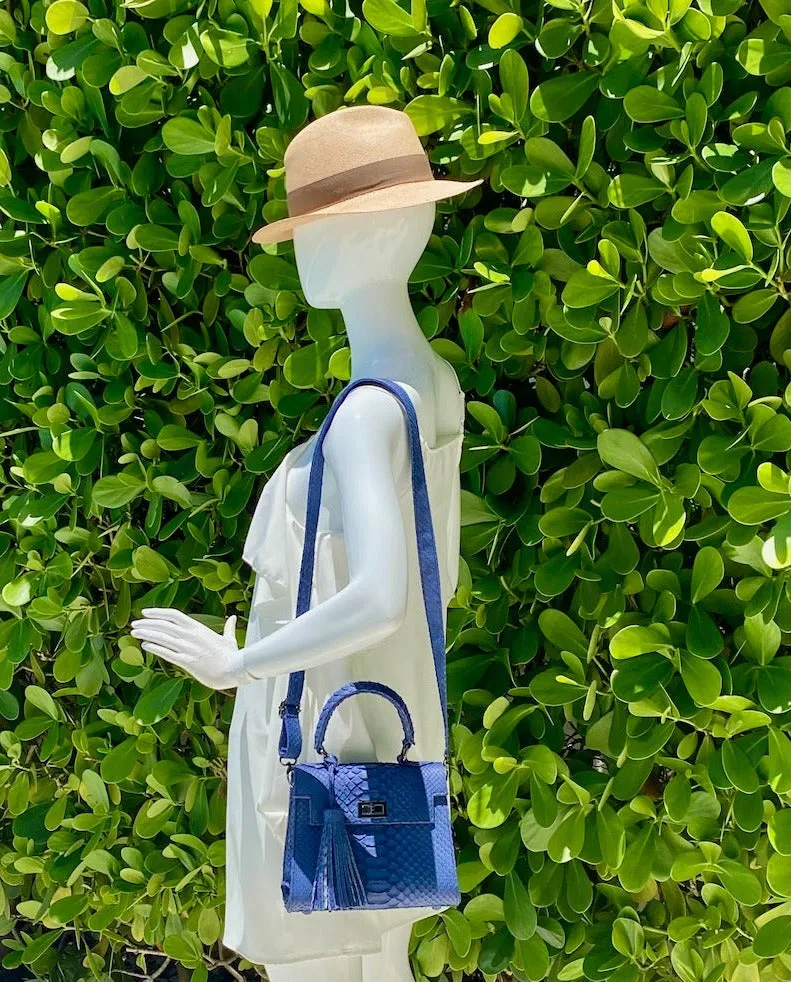 Blue Top Handle Bag