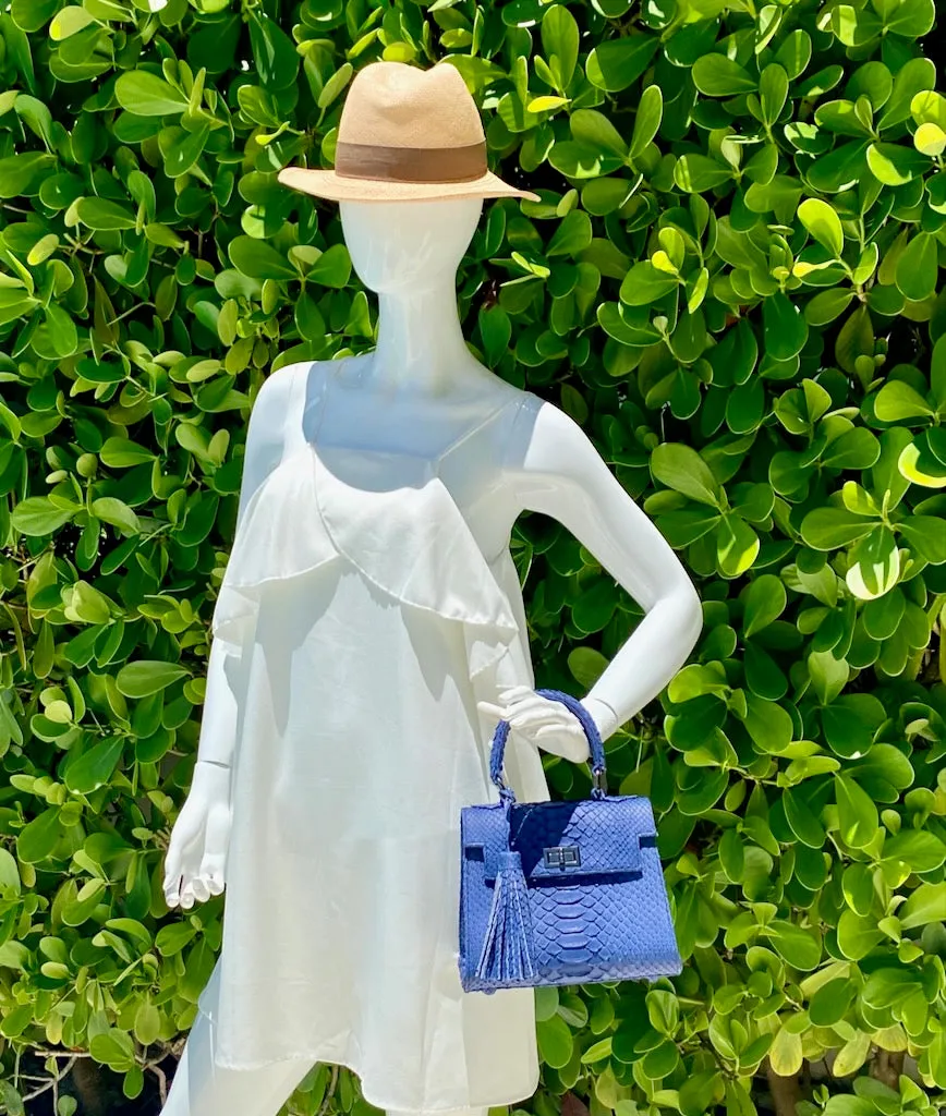 Blue Top Handle Bag