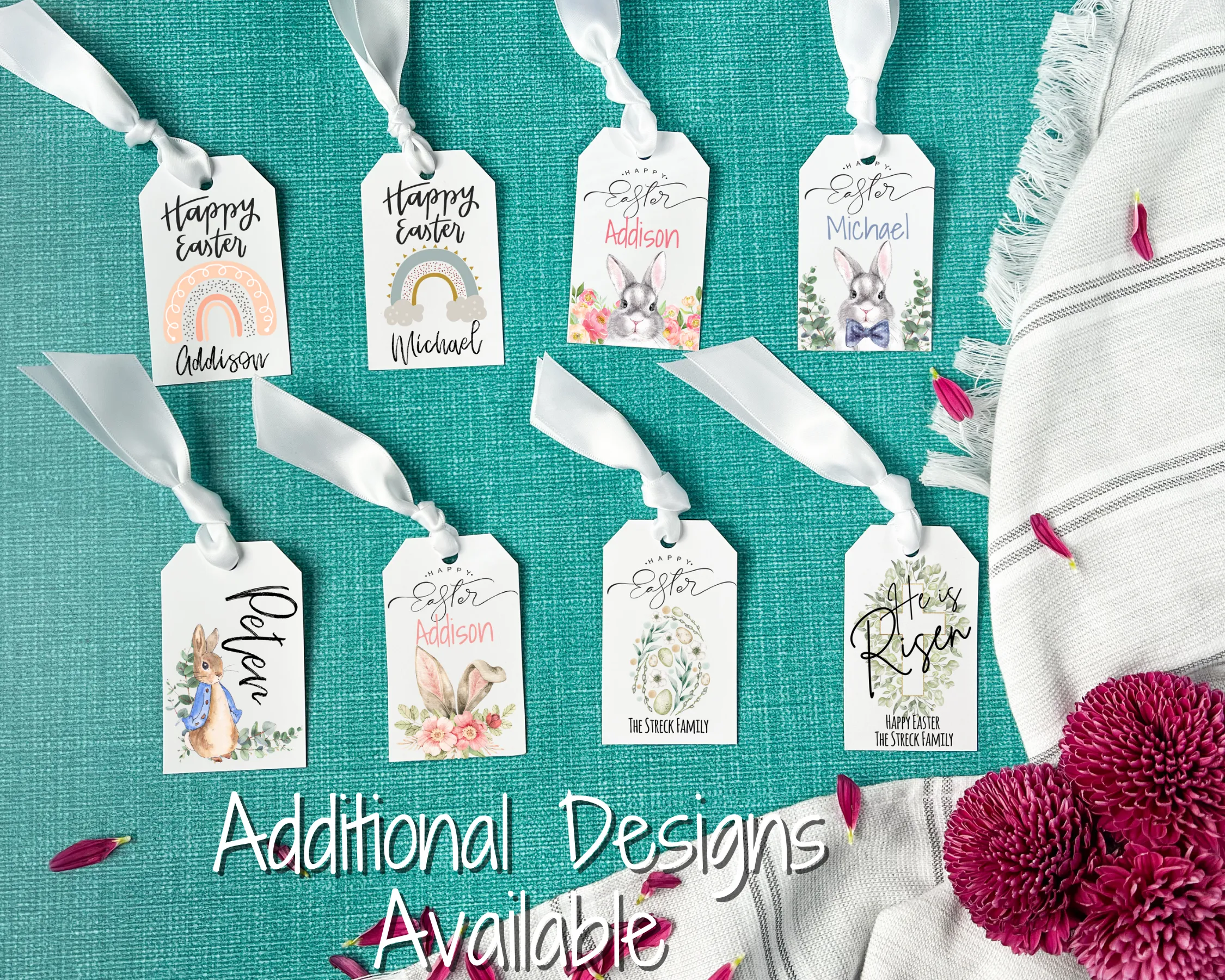 Boho Rainbow Easter Basket Gift Tag