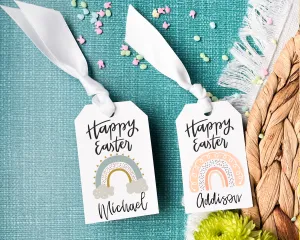 Boho Rainbow Easter Basket Gift Tag