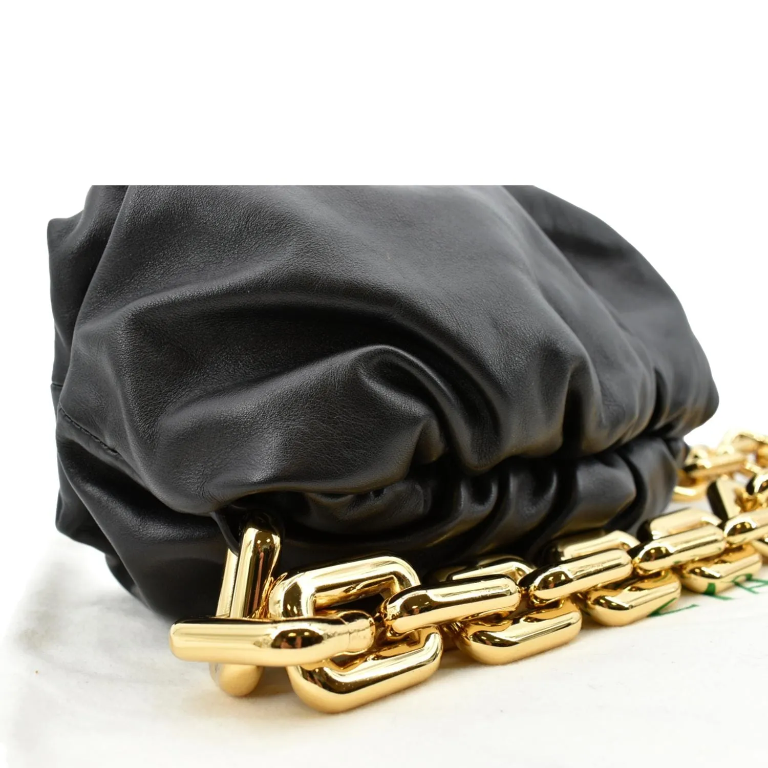 BOTTEGA VENETA Chain Pouch Leather Shoulder Bag Black