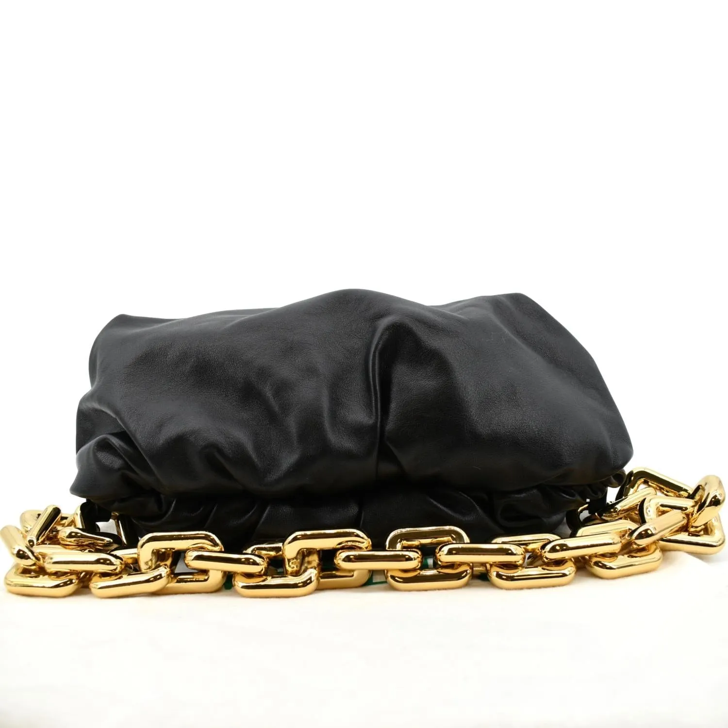 BOTTEGA VENETA Chain Pouch Leather Shoulder Bag Black