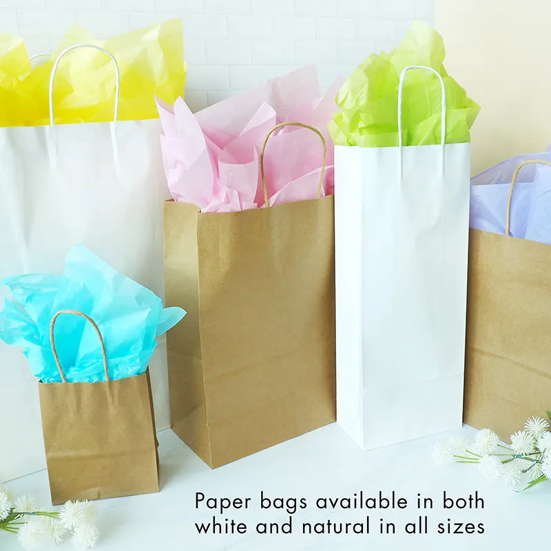 BOTTLE PAPER BAGS 38X15CM WHITE 2PCS