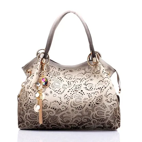 Brand luxury designer women handbags female PU leather hollow out tassel bags ladies messegner shoulder bag bolsa feminina LH33