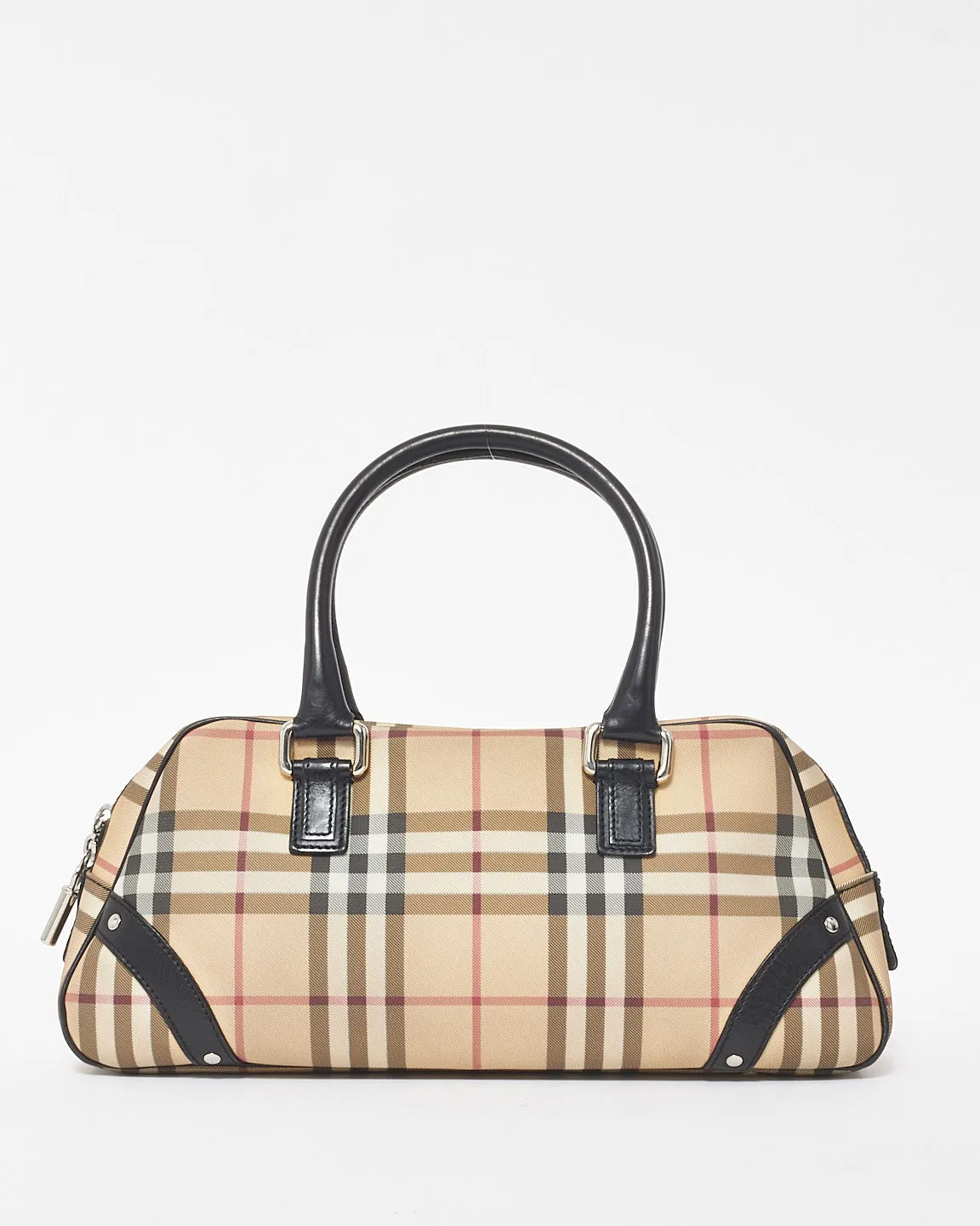 Burberry Beige Nova Check Canvas Bowler Bag