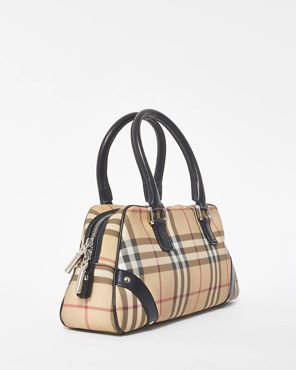 Burberry Beige Nova Check Canvas Bowler Bag