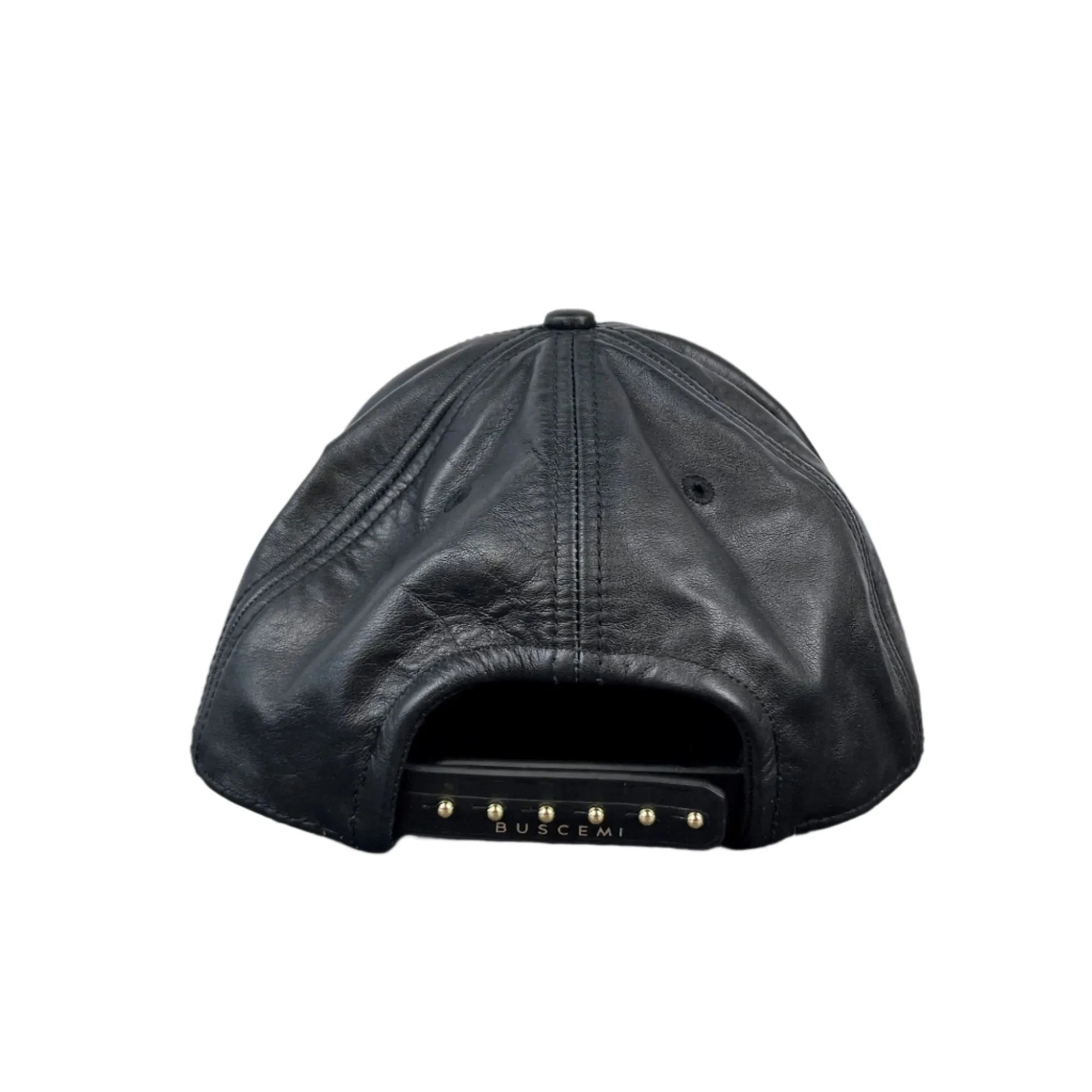 Buscemi Postback Black Smooth Cow Leather Hat SAMPLE