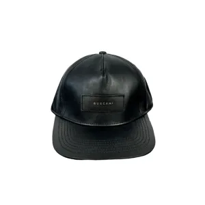 Buscemi Postback Black Smooth Cow Leather Hat SAMPLE