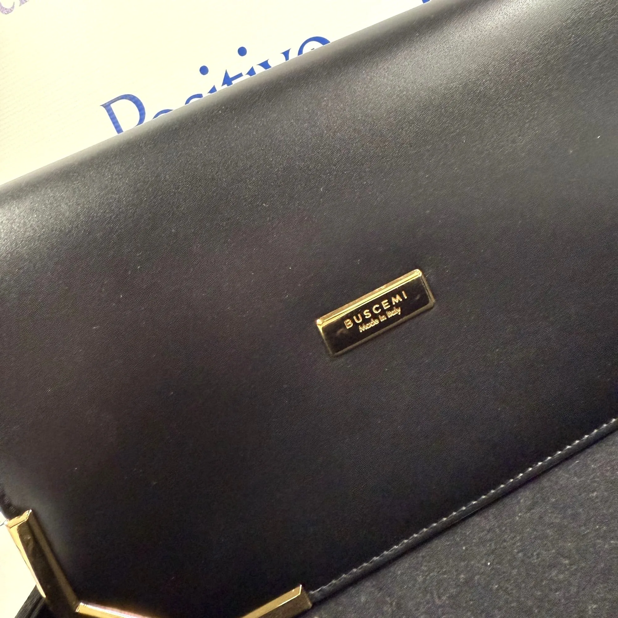 Buscemi Woman Black Leather Clutch Bag Small SAMPLE