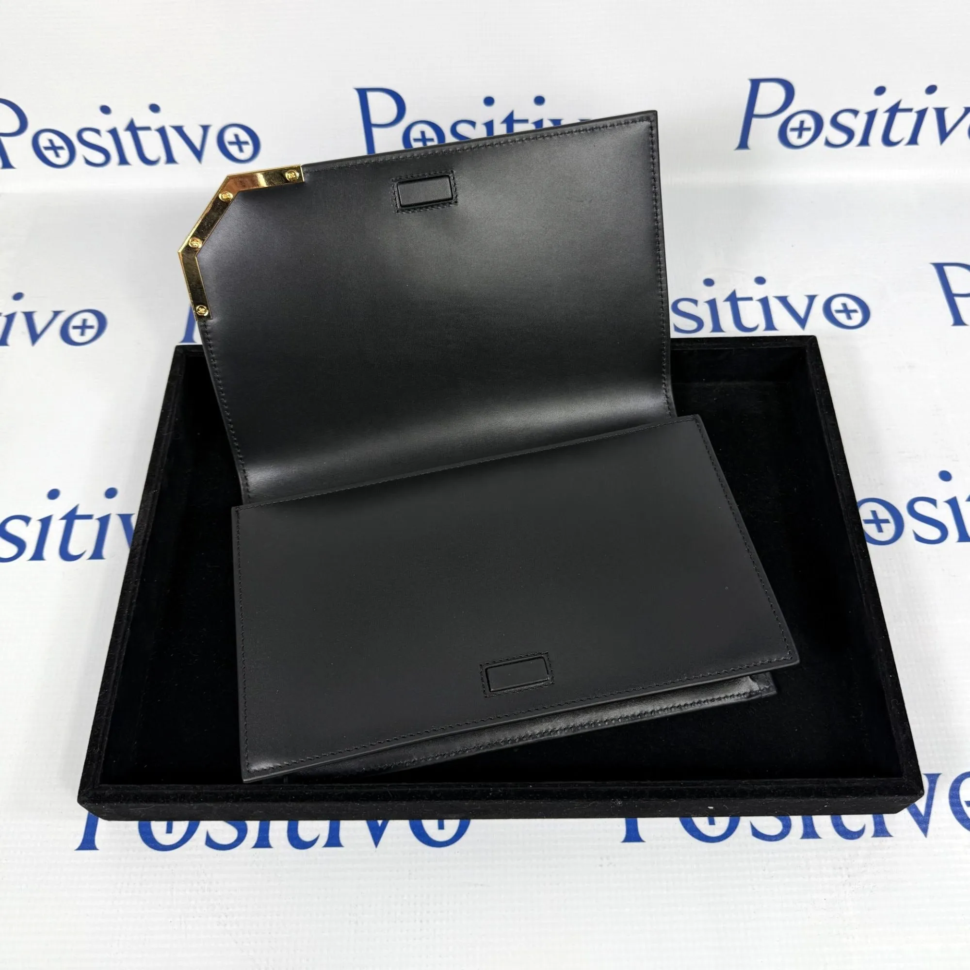 Buscemi Woman Black Leather Clutch Bag Small SAMPLE