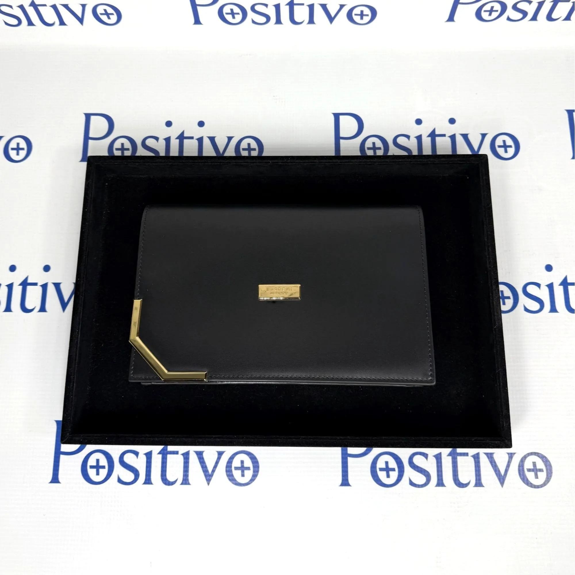 Buscemi Woman Black Leather Clutch Bag Small SAMPLE