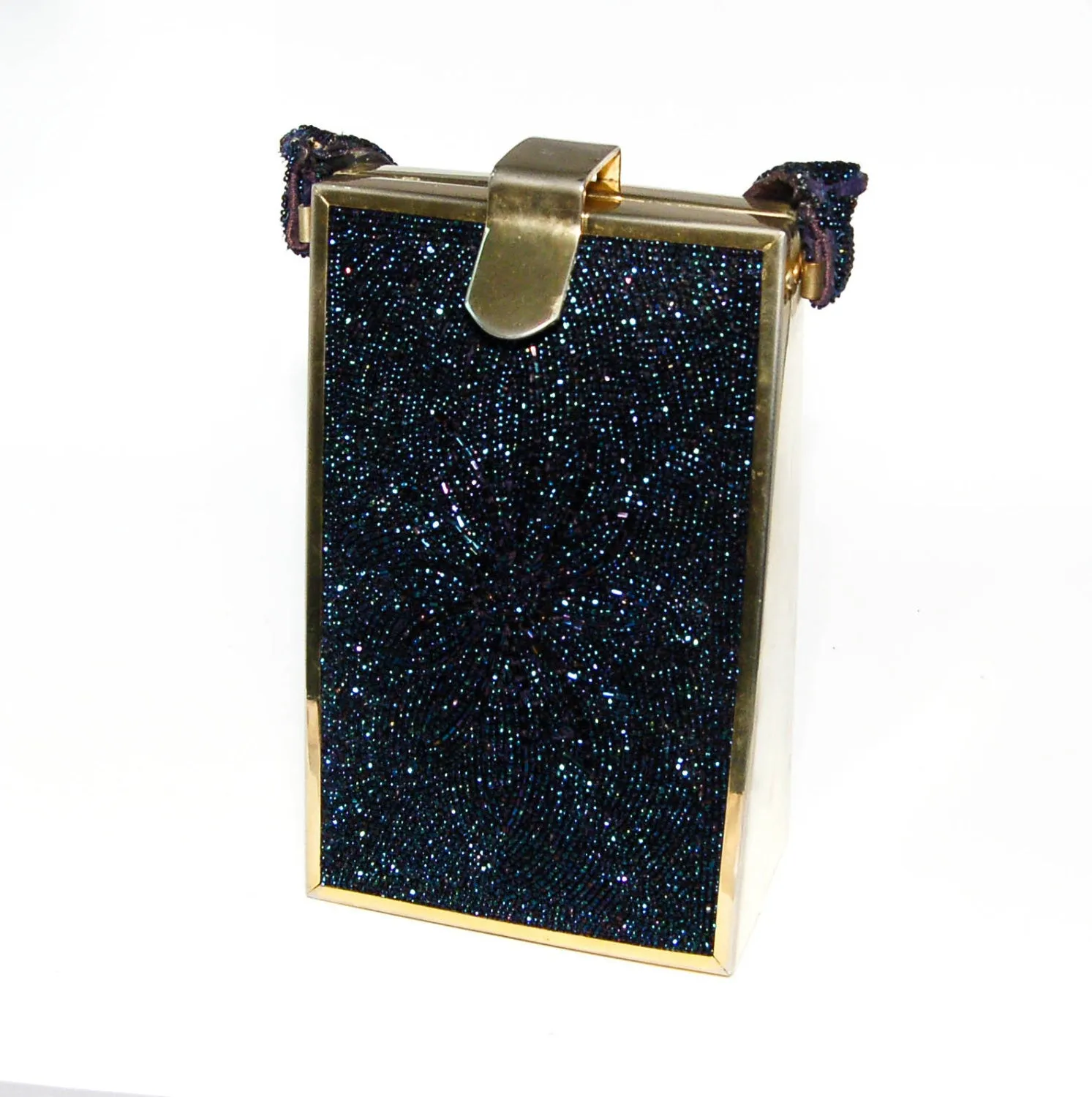 Carnival Glass Beaded Handbag with Floral Detail by Tyrolean New York