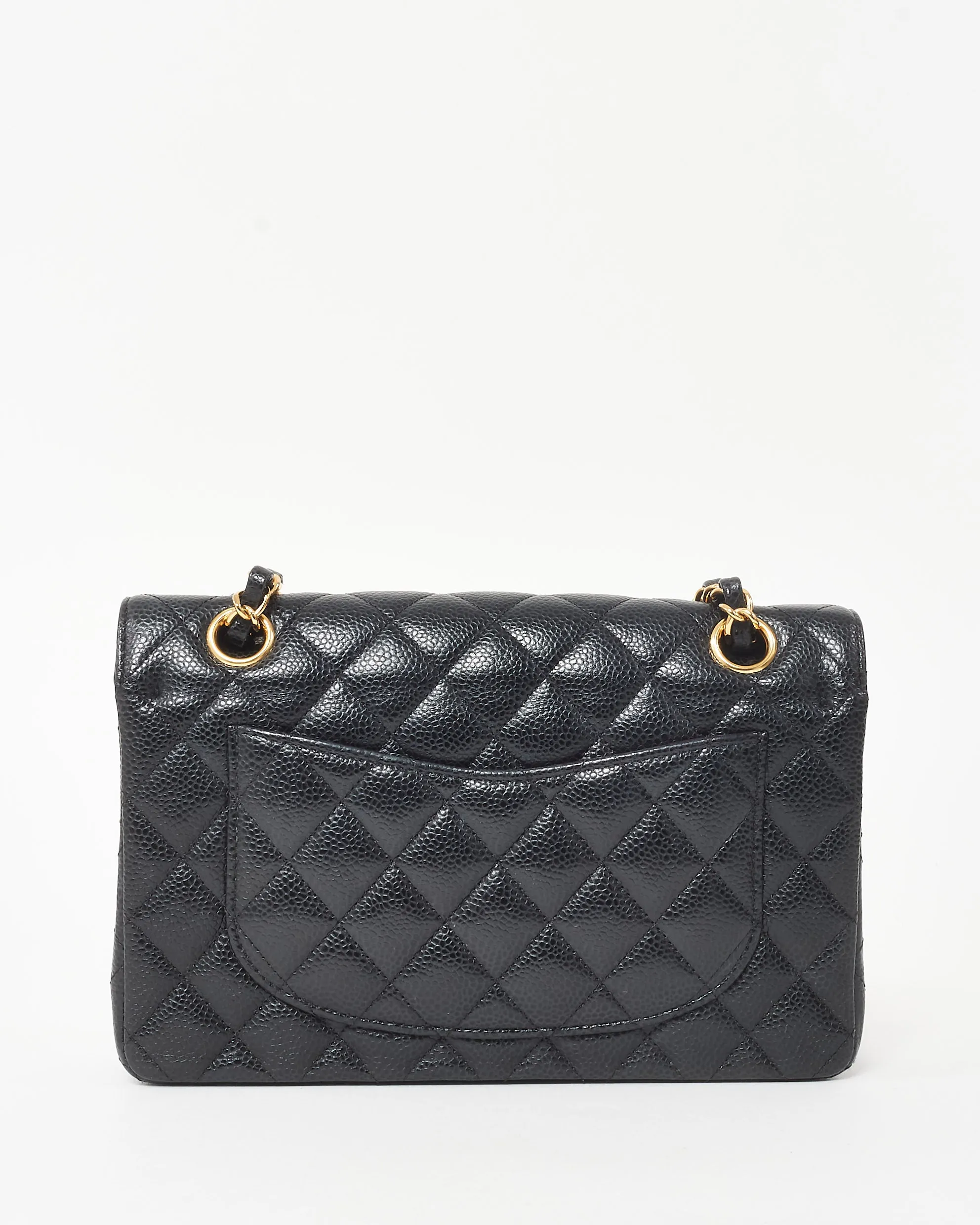 Chanel Black Caviar Leather Small Double Flap Bag GHW