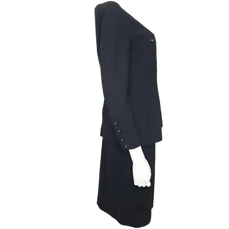 CHANEL Black Two-Piece Top and Skirt Set | Size 42