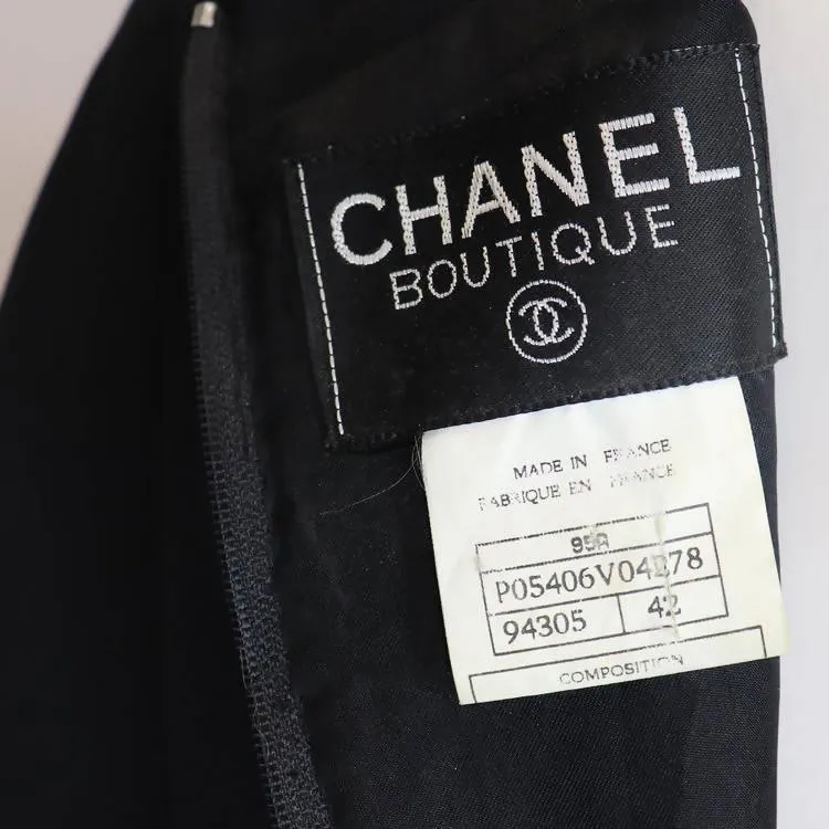 CHANEL Black Two-Piece Top and Skirt Set | Size 42