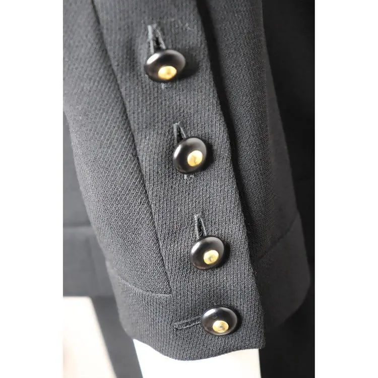 CHANEL Black Two-Piece Top and Skirt Set | Size 42