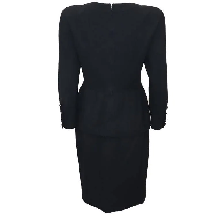 CHANEL Black Two-Piece Top and Skirt Set | Size 42