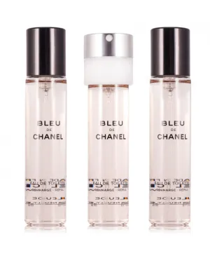 CHANEL BLEU DE CHANEL POUR HOMME FOR MEN EDT 3 x 20 ml TRAVEL SPRAY REFILL