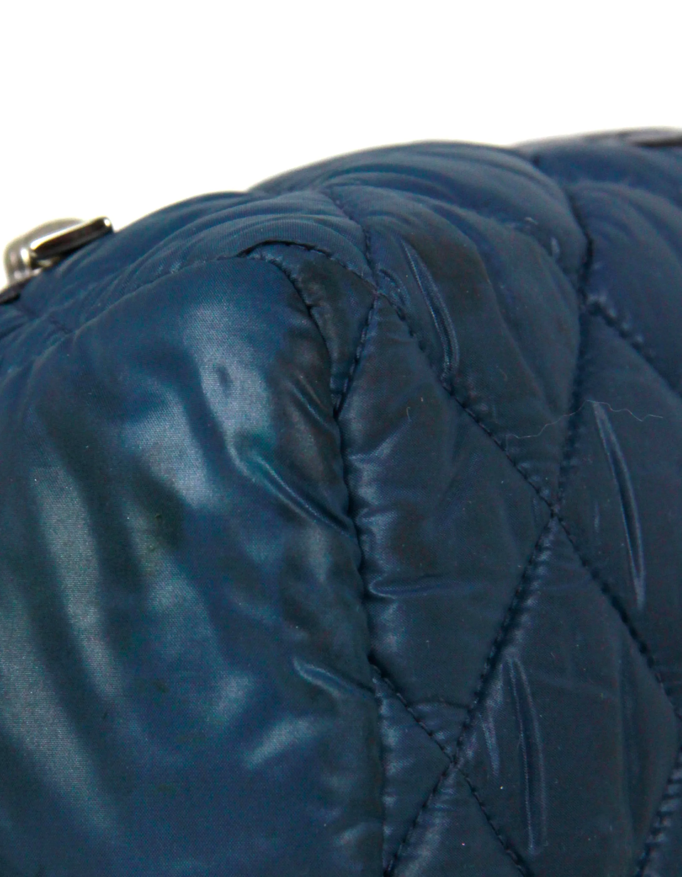 Chanel Blue Nylon Coco Cocoon Cosmetic Bag