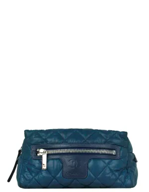 Chanel Blue Nylon Coco Cocoon Cosmetic Bag