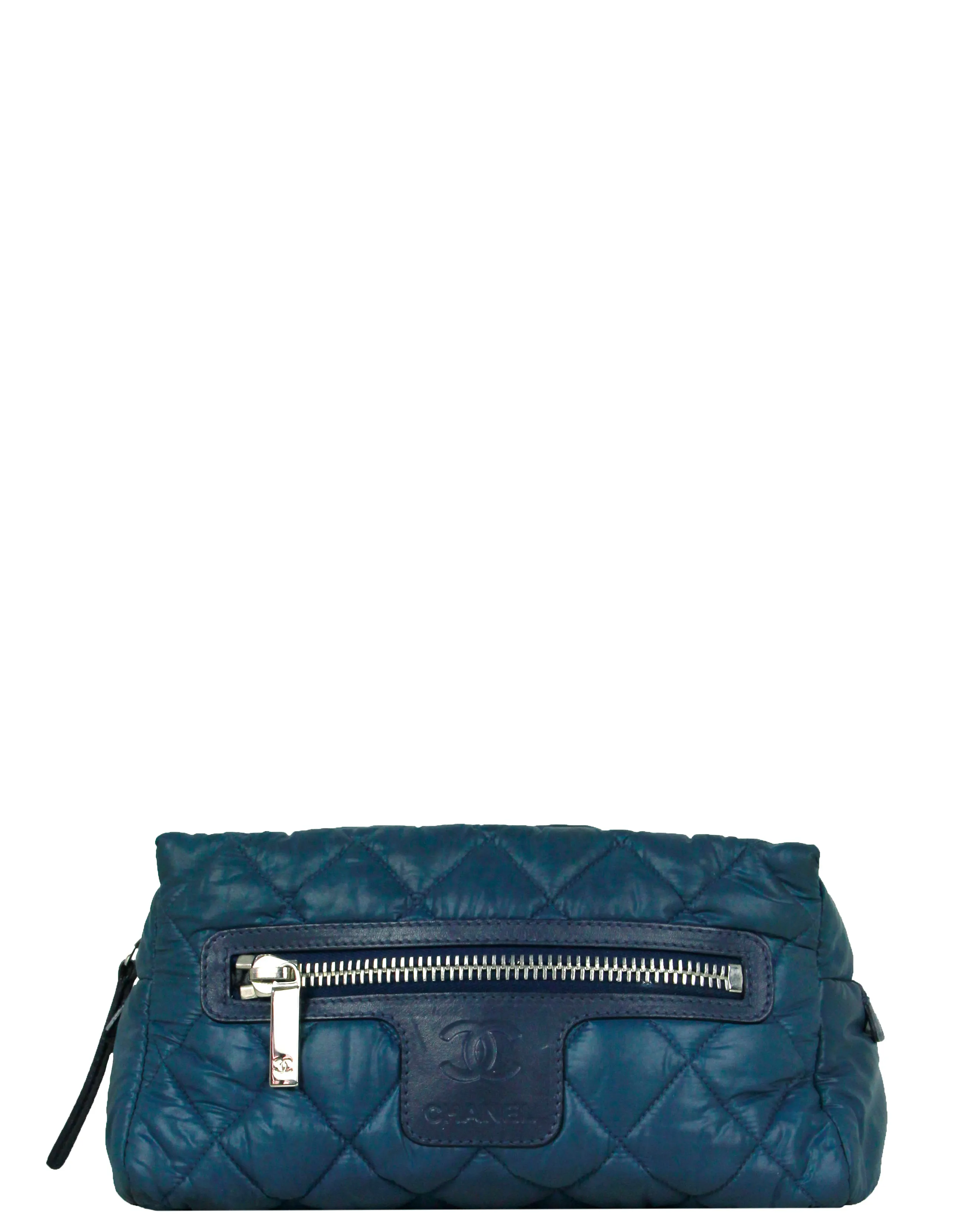 Chanel Blue Nylon Coco Cocoon Cosmetic Bag