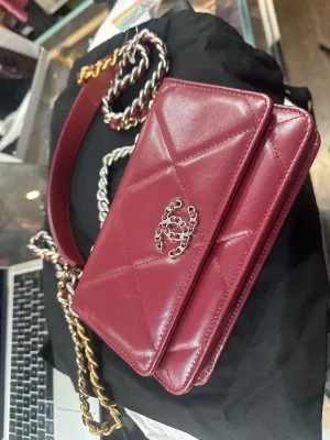 Chanel Burgundy 19 Wallet on Chain