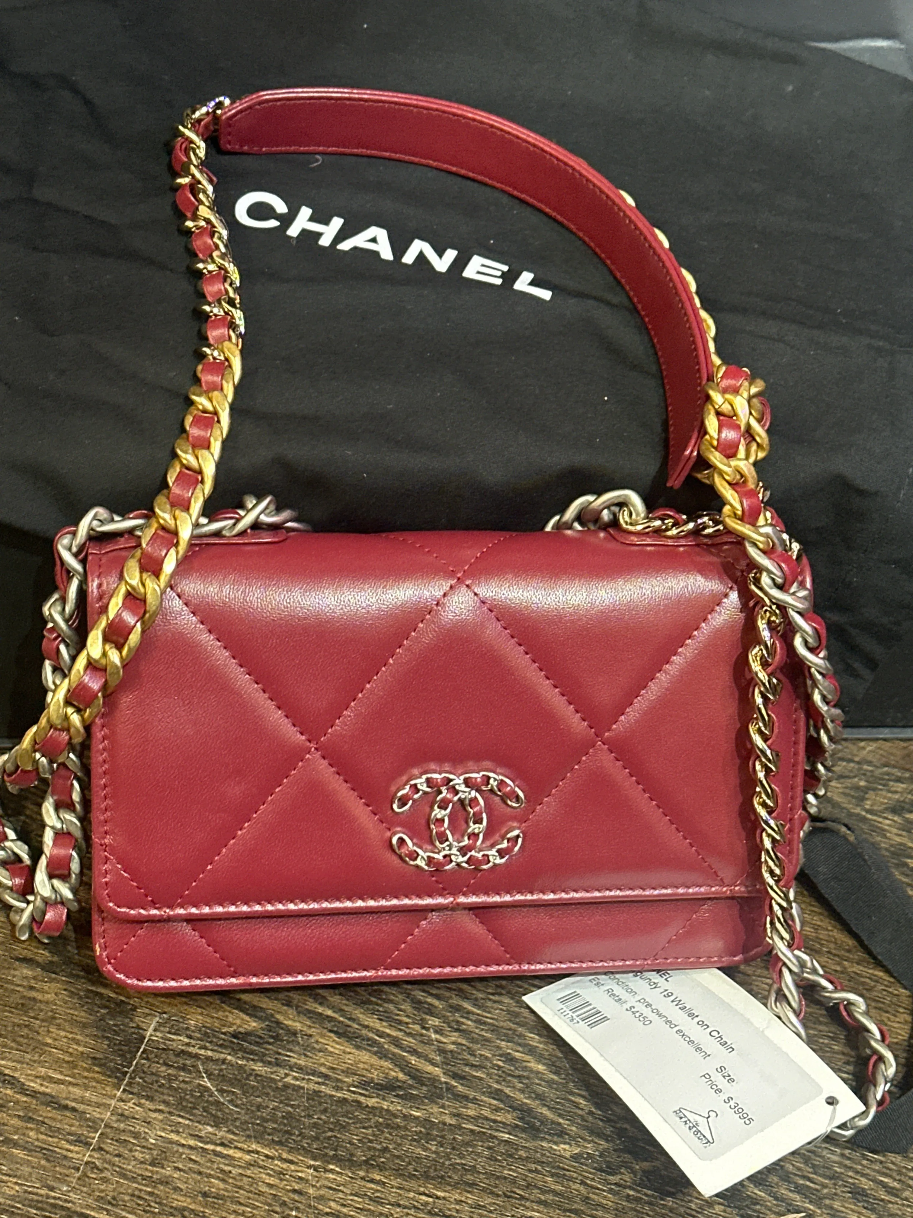 Chanel Burgundy 19 Wallet on Chain