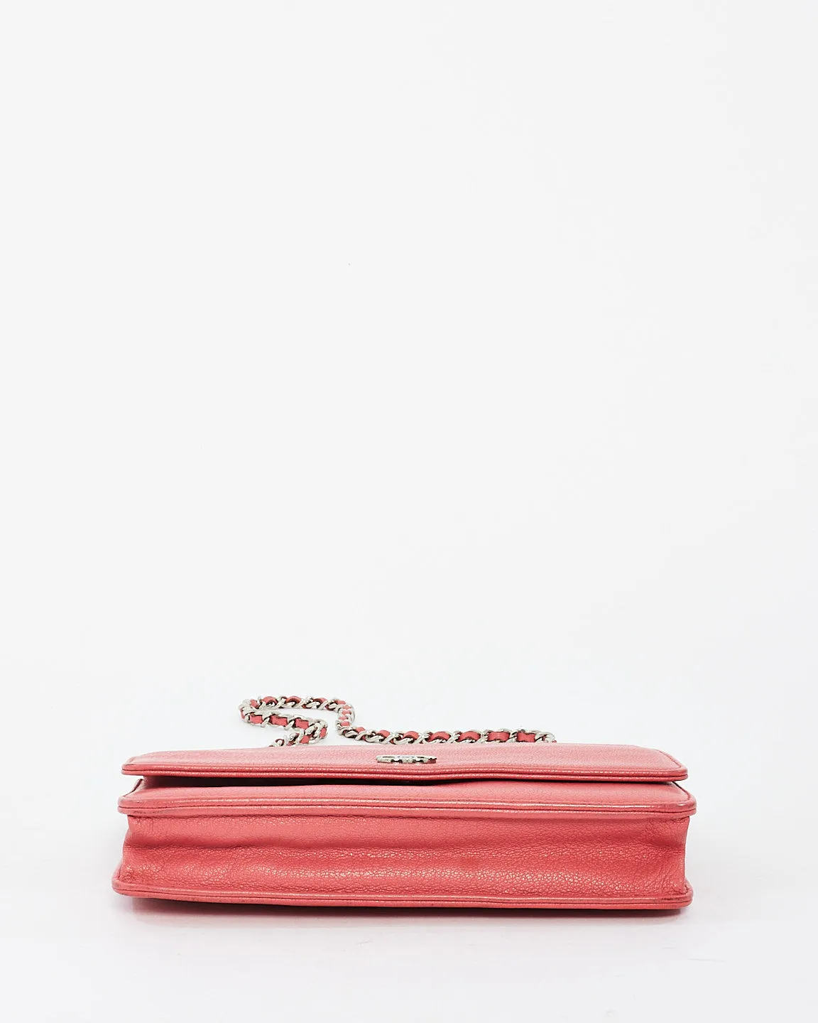 Chanel Coral Grained Leather CC Wallet On Chain Bag