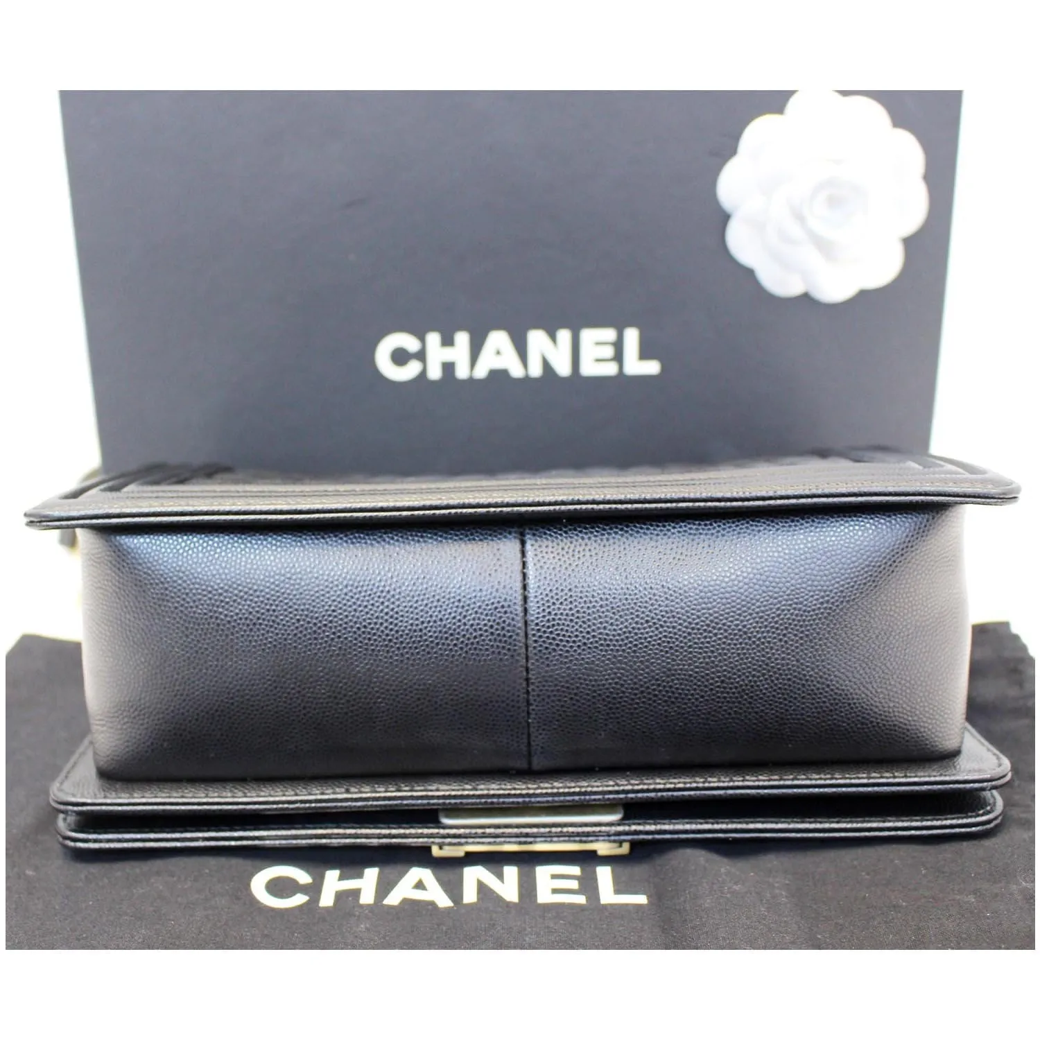 CHANEL Le Boy Small Caviar Leather Shoulder Bag Black