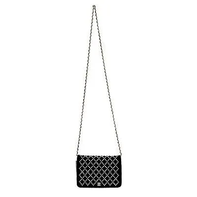 Chanel - Metiers d'Art 2017 Black Velvet and Pearl Crossbody Wallet on Chain