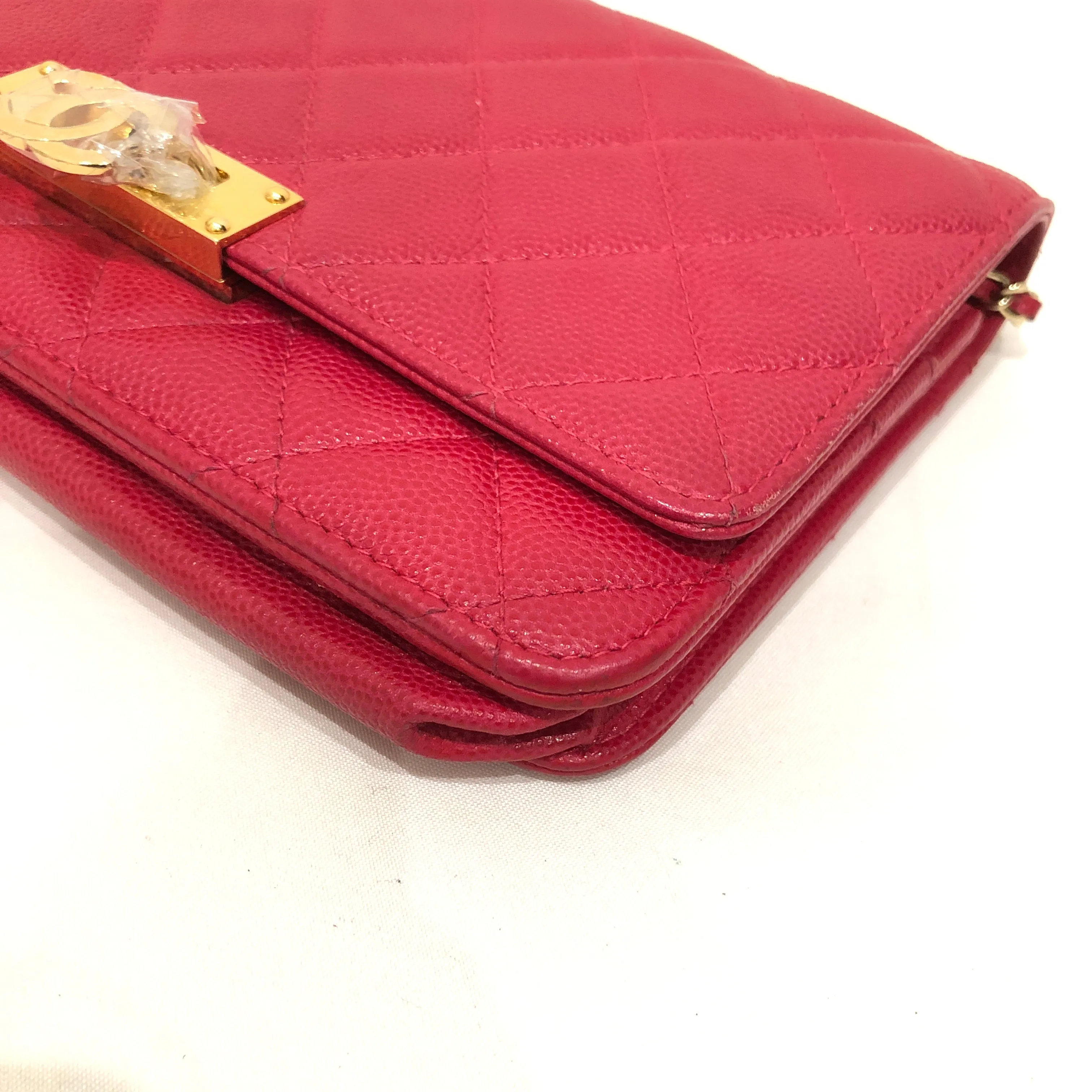 Chanel Red Caviar Wallet On Chain Crossbody Bag Sku# 83262