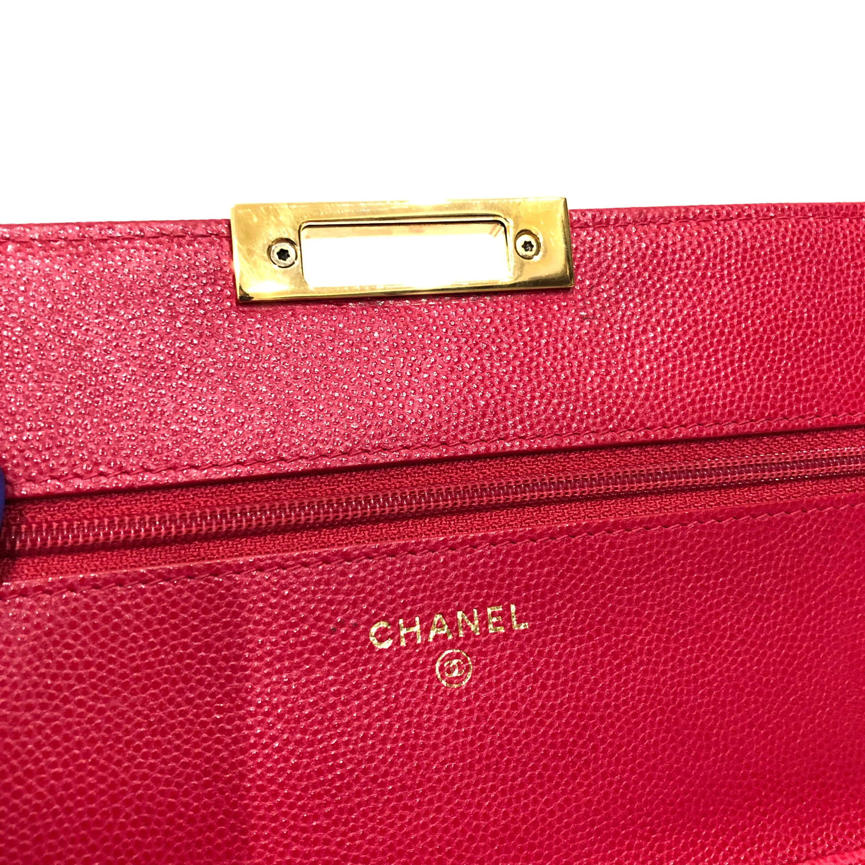 Chanel Red Caviar Wallet On Chain Crossbody Bag Sku# 83262