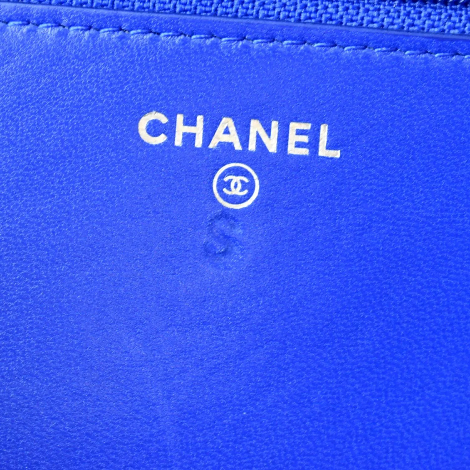 CHANEL Wallet On Chain Quilted Leather Crossbody Bag Blue