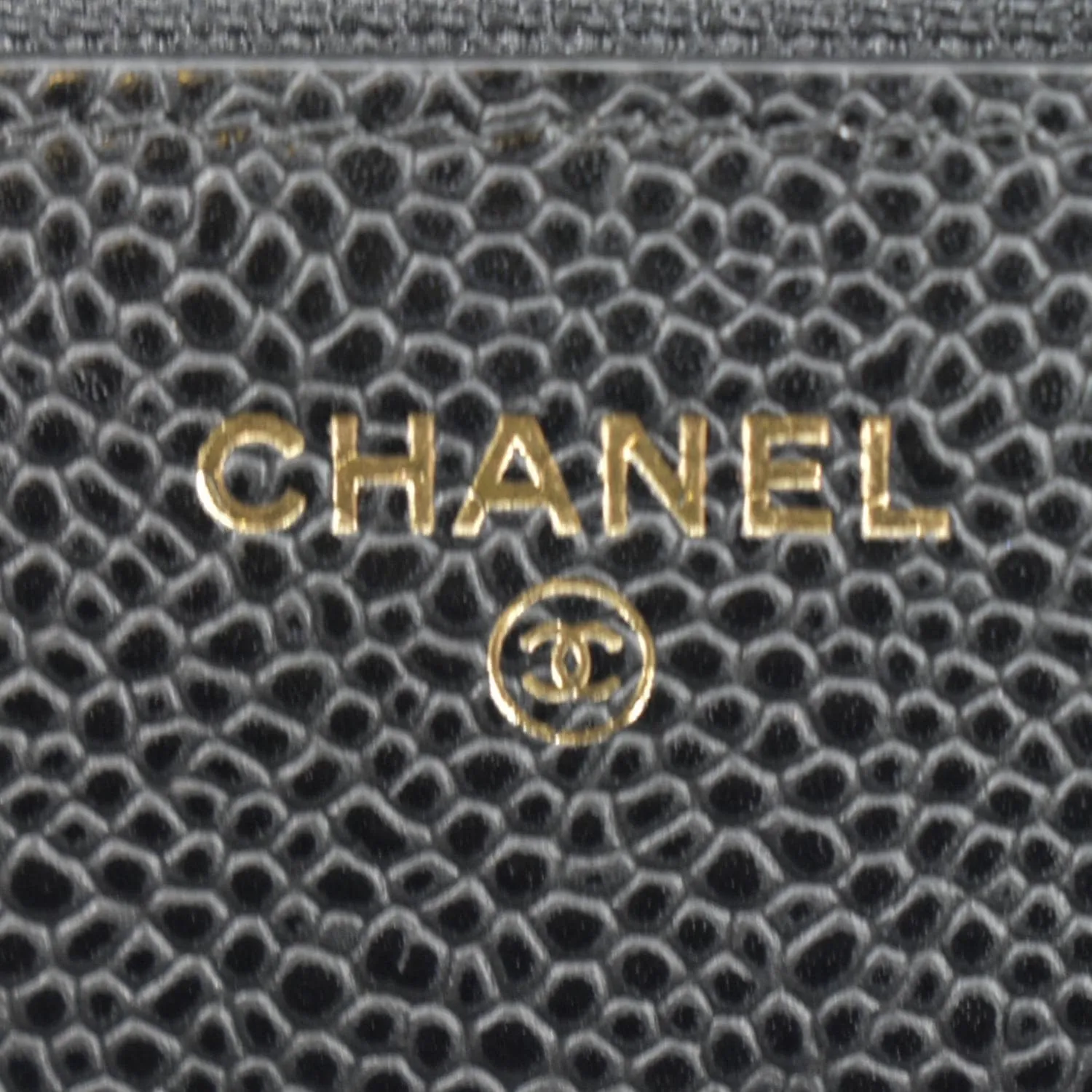 CHANEL Woc Caviar Leather Wallet On Chain Clutch Bag Black
