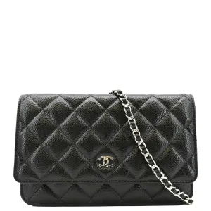 CHANEL WOC Quilted Leather Caviar Crossbody Bag Black