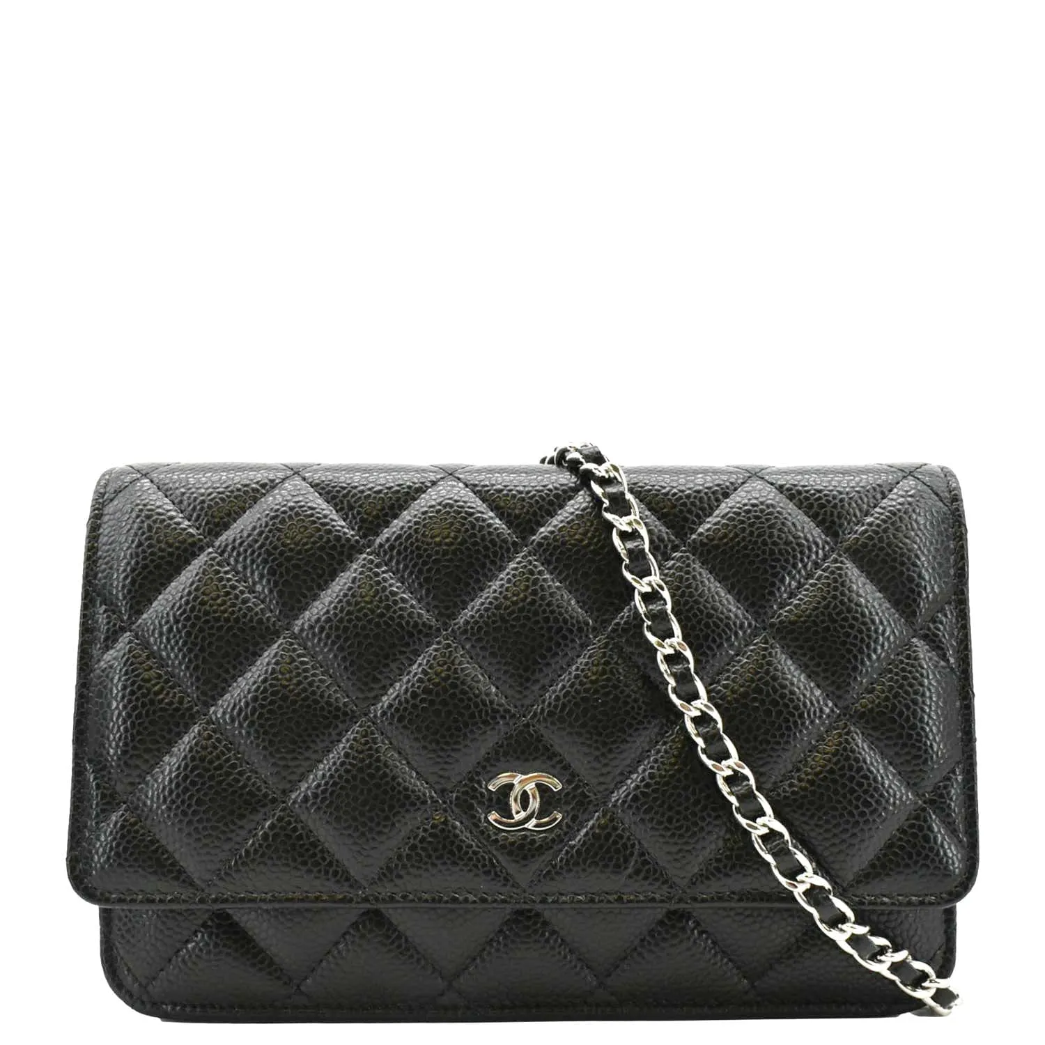 CHANEL WOC Quilted Leather Caviar Crossbody Bag Black