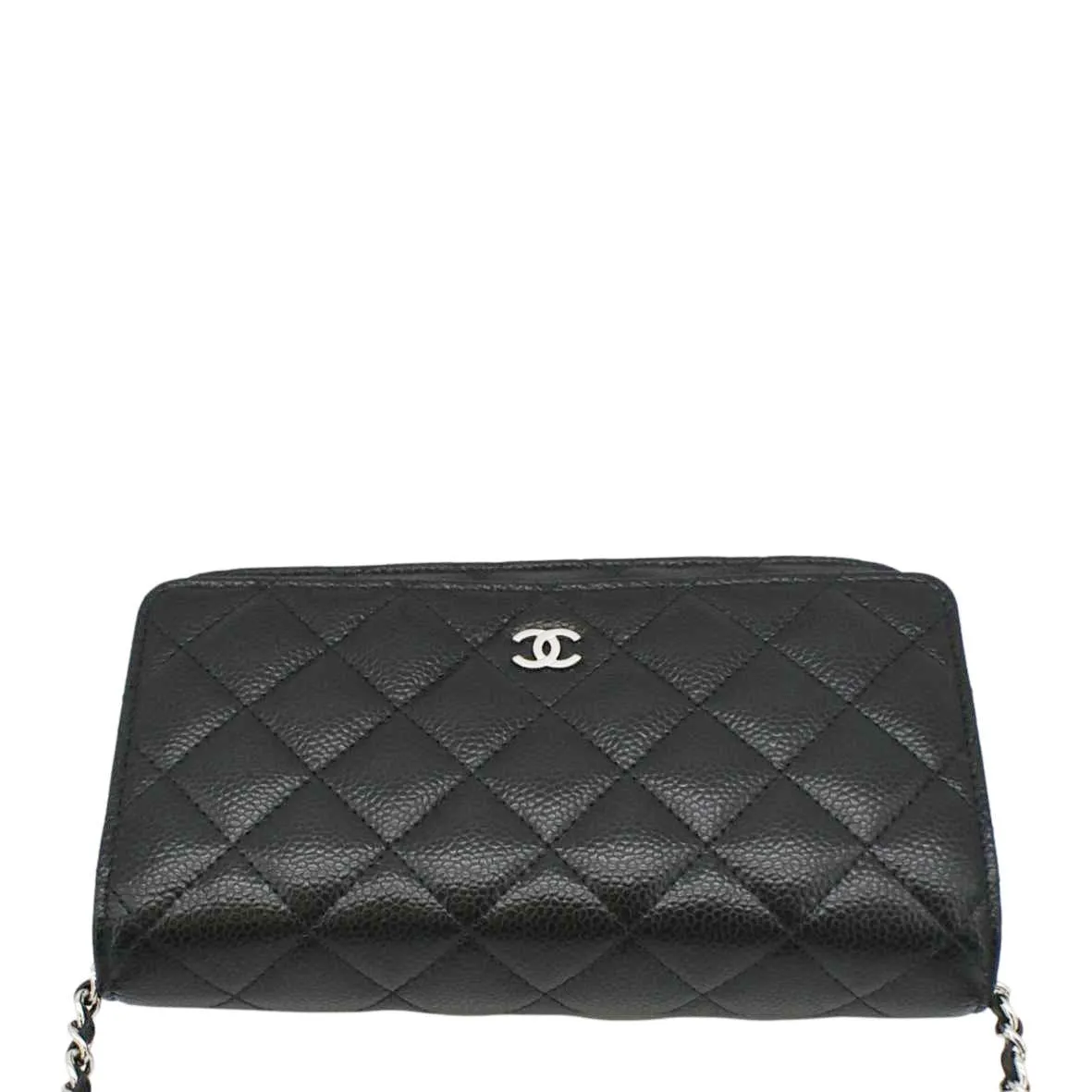 CHANEL WOC Quilted Leather Caviar Crossbody Bag Black