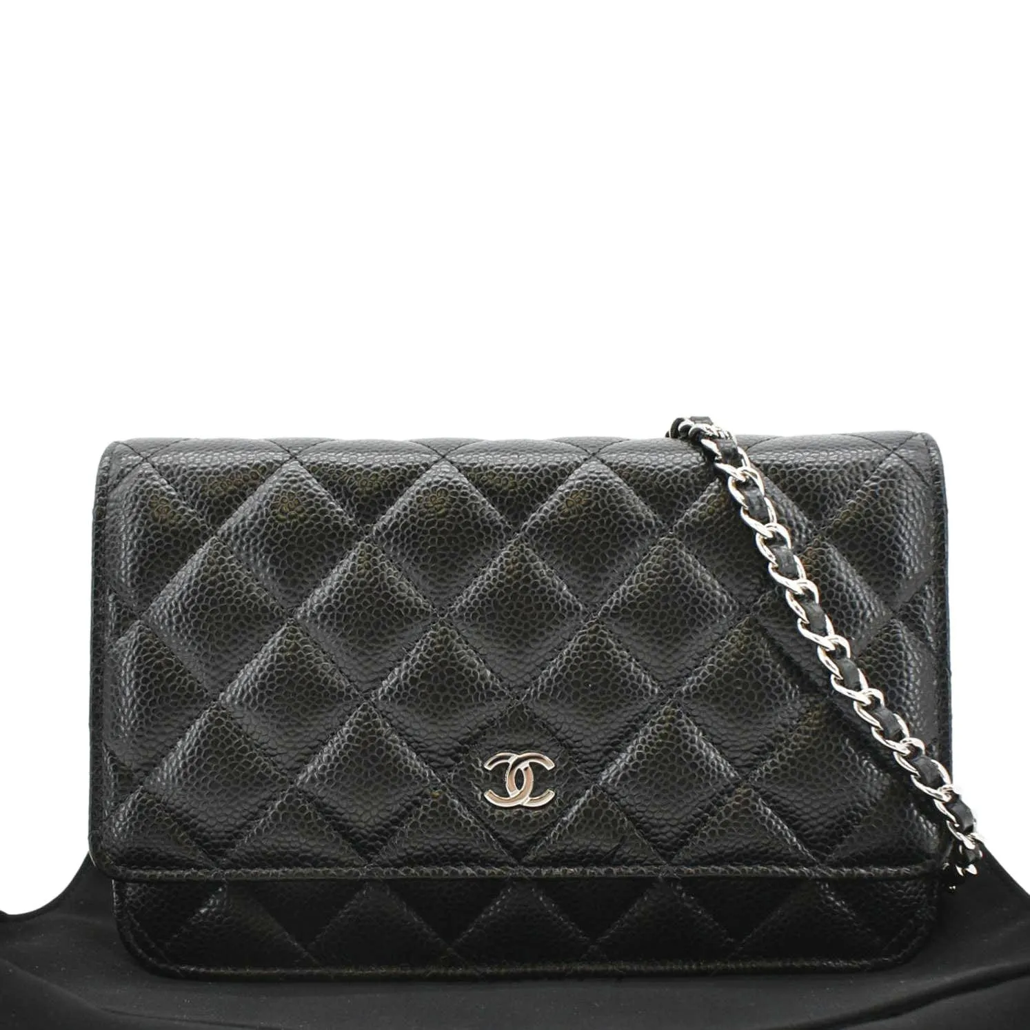 CHANEL WOC Quilted Leather Caviar Crossbody Bag Black