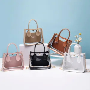 Charming Women's Transparent With Leather Chain Crossbody Bags