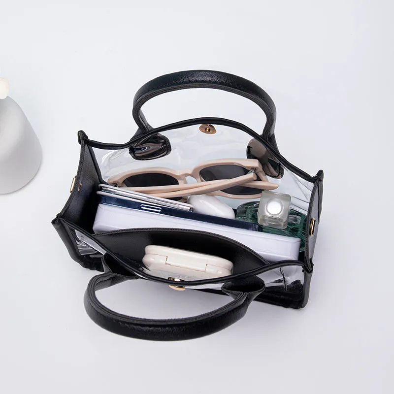 Charming Women's Transparent With Leather Chain Crossbody Bags