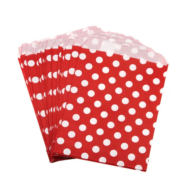 CHEAP 25pcs candy bag Gift Bags paper Pouches sweet favour buffet bags New Year Wedding Party Favor decoration Food Packaging