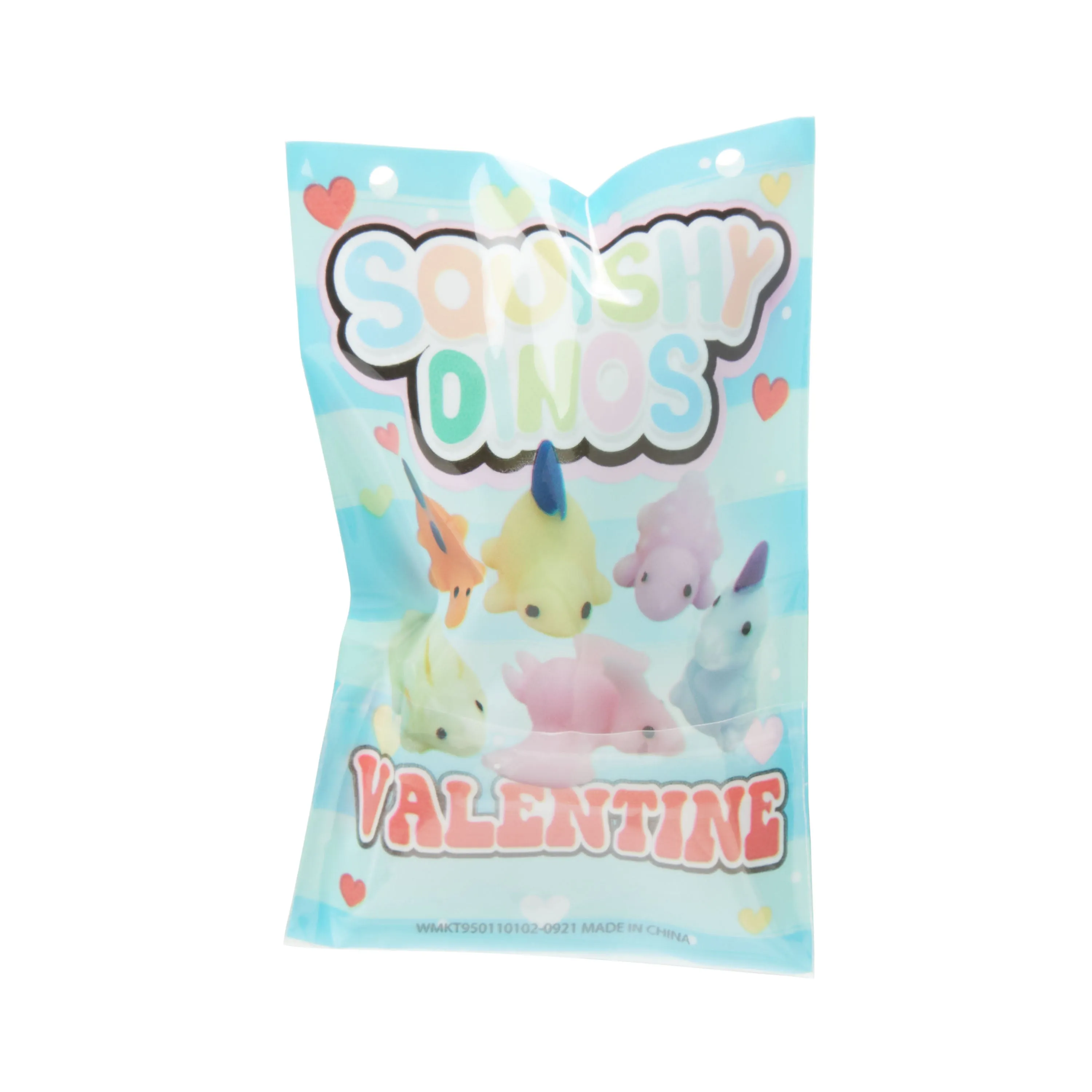 Cheep N Cheerful Valentine Dino Squishes 12ct with Heart Basket, Deluxe Valentine Party Favors, Kids Valentines