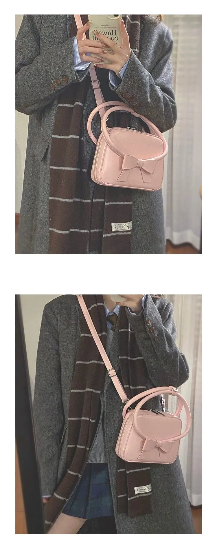 Chic Shoulder Crossbody Bowknot Leather Bag