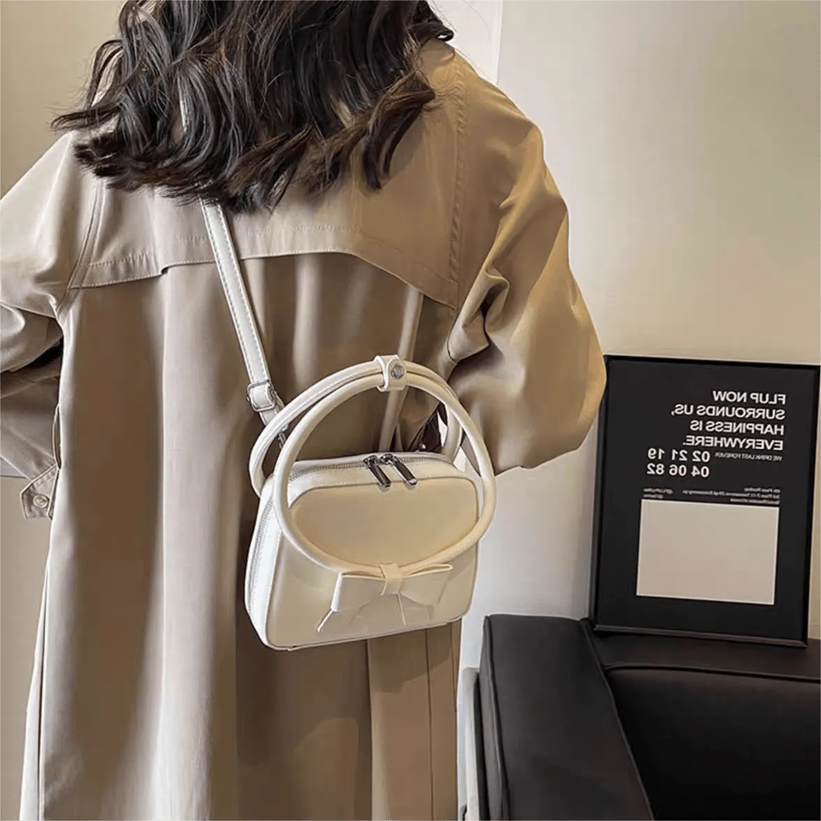 Chic Shoulder Crossbody Bowknot Leather Bag