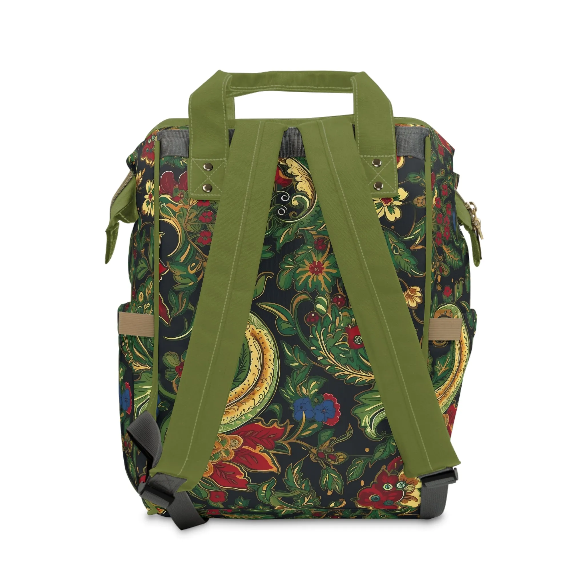 Chinoiserie Diaper Backpack - Elegant & Practical Baby Bag with Traditional Asian Motifs, Perfect for Stylish Parents
